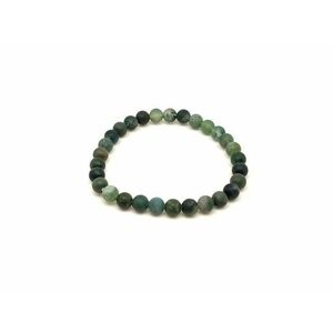 Achát moha matt ásvány karkötő golyós 6mm kép