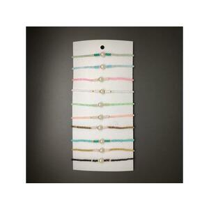 Állítható műanyag gyöngy fazettált karkötő csomag 10db kép