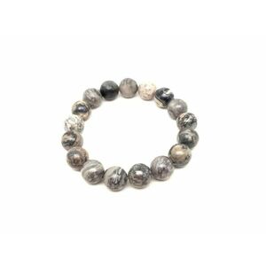 Jáspis silver leaf ásvány karkötő golyós 10mm kép