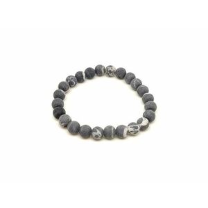 Jáspis zebra matt ásvány karkötő golyós 8mm kép