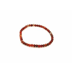 Karneol sötét sávos ásvány karkötő golyós 4mm kép