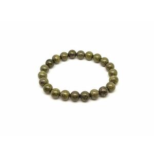 Kvarc pirittel zöld ásvány karkötő golyós 8mm kép