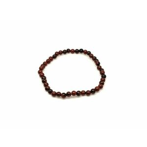 Obszidián mahagóni ásvány karkötő golyós 4mm kép