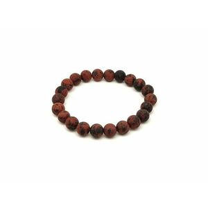 Obszidián mahagóni matt ásvány karkötő golyós 8mm kép