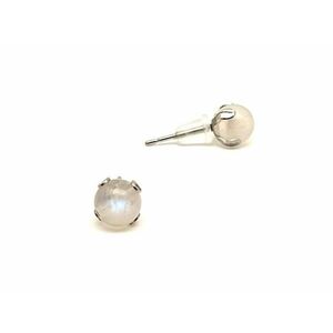 Fülbevaló acél karmos golyó fehér holdkő 6mm kép