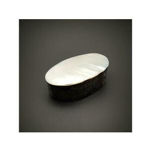 Lapos kagyló ékszertartó doboz fehér elegáns kiegészítő 8×4 cm kép