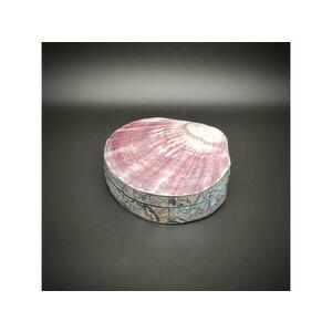 Lila-fehér kagyló ékszertartó doboz romantikus ajándékdoboz 10×10 cm kép