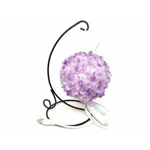 Ametiszt lámpa golyó USB állvánnyal 10cm kép