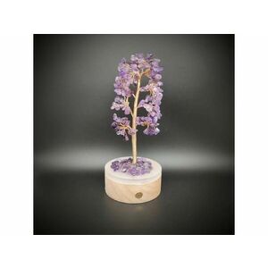 Fa lámpa Ametiszt elemes 20cm kép