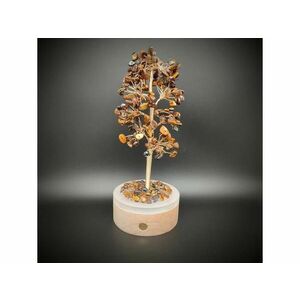 Fa lámpa Tigrisszem elemes 20cm kép