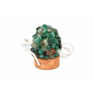 Lámpa ásvány ragasztott dobcsiszolat USB Achát zöld kép