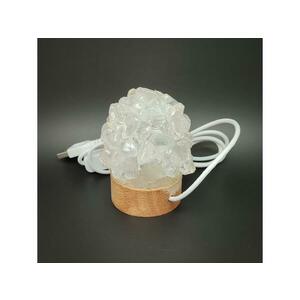 Lámpa ásvány ragasztott dobcsiszolat USB Hegyikristály kép