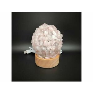 Lámpa ragasztott dobcsiszolat USB Rózsakvarc 12cm kép