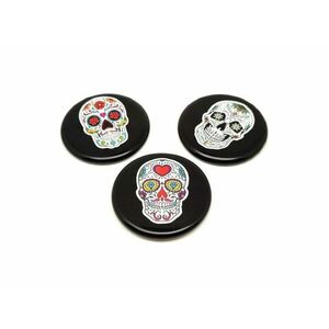 Obszidián korong koponya matricás 5cm kép