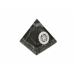 Onix fekete piramis sri yantra ezüst 6-7cm kép