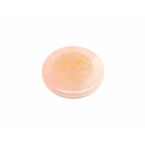 Rózsakvarc korong életfa arany 5cm kép