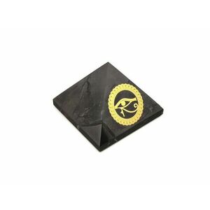 Shungit piramis Hórusz szeme arany matricás 6cm kép