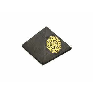 Shungit piramis sri yantra arany matricás 6cm kép