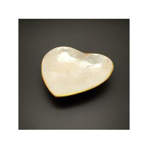 Tál kagyló szív arany szélű 10cm kép