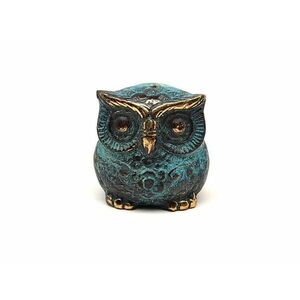 Réz figura bagoly kék 4cm kép