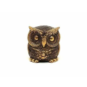 Réz figura bagoly óarany 5x4cm kép