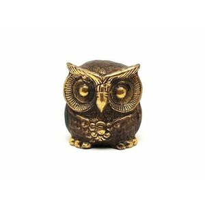 Réz figura bagoly óarany zöld 5x4cm kép