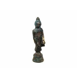 Réz figura Buddha álló kék 10, 5x3cm kép