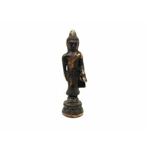 Réz figura Buddha álló óarany 10, 5x3cm kép