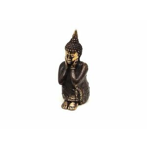 Réz figura Buddha álmodozó óarany 9x4cm kép