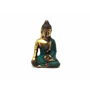 Réz figura Buddha arany kék 5, 5x3, 5cm kép