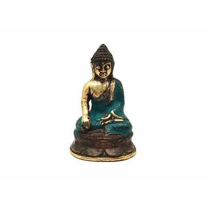 Réz figura Buddha arany kék 7x4, 5cm kép