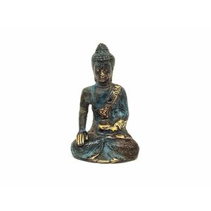 Réz figura Buddha gyógyító kék arany 10x6cm kép