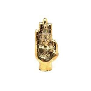Réz figura Buddha kéz arany 10, 5x5cm kép