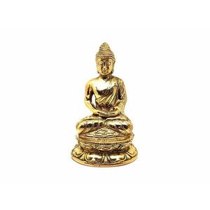 Réz figura Buddha lótusz arany 12x7cm kép