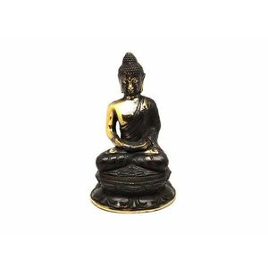 Réz figura Buddha lótusz óarany 12x7cm kép