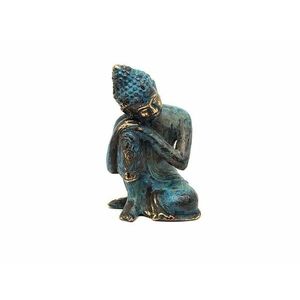 Réz figura Buddha megpihenő antik 8x5cm kép