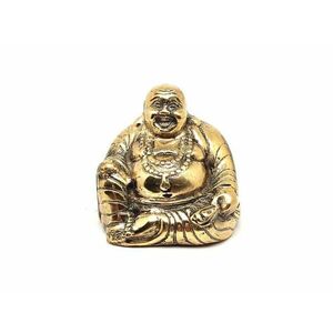Réz figura Buddha nevető arany 5x6cm kép