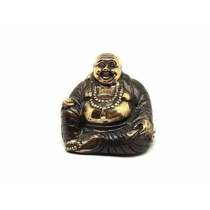 Réz figura Buddha nevető óarany 5x6cm kép