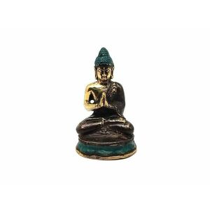 Réz figura Buddha óarany zöld 6, 5x4cm kép