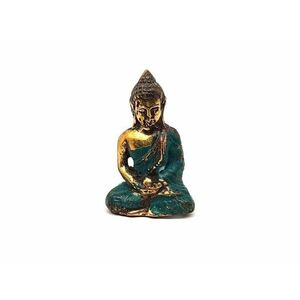 Réz figura Buddha ülő arany kék 5, 5x3, 5cm kép