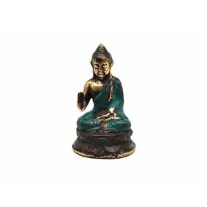 Réz figura Buddha védelmező óarany kék 7x4, 5cm kép