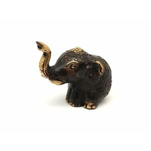 Réz figura ülő elefánt óarany 4x6cm kép