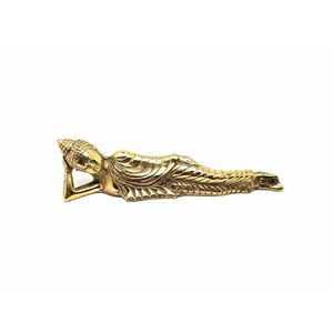 Réz figura fekvő Buddha arany 5x16cm kép