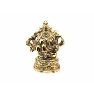 Réz figura Ganesha arany 9x7cm kép