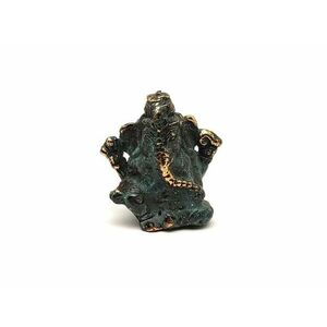 Réz figura Ganesha kék arany 3, 5x3cm kép