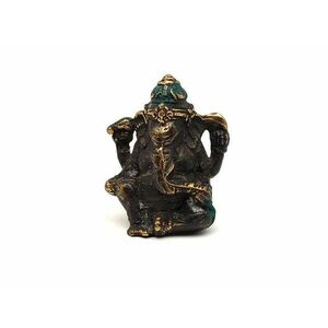 Réz figura Ganesha óarany kék 5x4cm kép