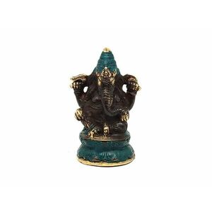Réz figura Ganesha óarany zöld 8x5cm kép