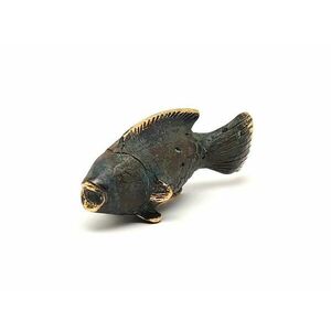 Réz figura hal kék arany 3x6cm kép