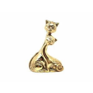 Réz figura macska pár arany 11x8cm kép
