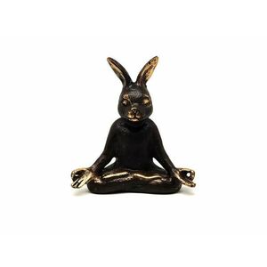 Réz figura meditáló nyúl óarany 9, 5x9cm kép
